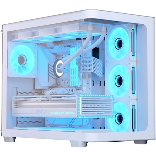 Ohišje Aerocool P500C-G-WT-v1, kaljeno steklo x 3, bela