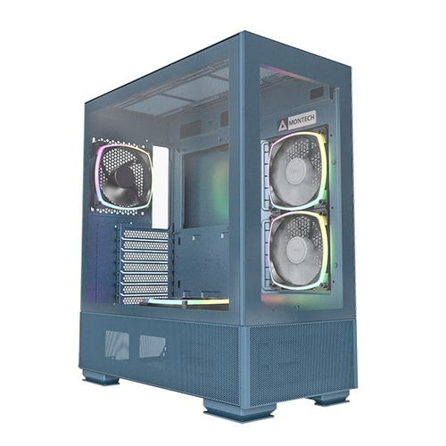 Ohišje Montech Sky Two, kaljeno steklo x 2, Midi ATX Tower, ATX, modra