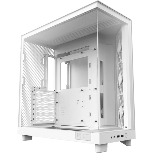 Ohišje NZXT H6 Flow, kaljeno steklo, bela