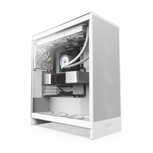 Ohišje NZXT H7 Flow, kaljeno steklo, bela