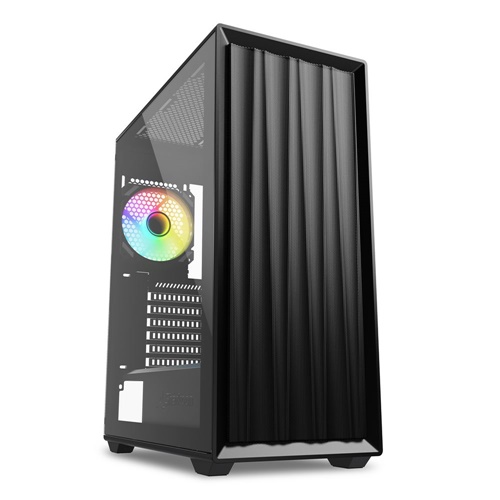 Ohišje Sharkoon VK3 RGB, kaljeno steklo, črna