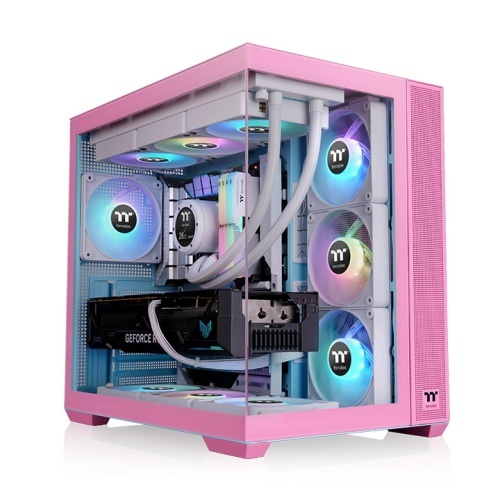 Ohišje Thermaltake View 380 TG ARGB, kaljeno steklo x 2, roza