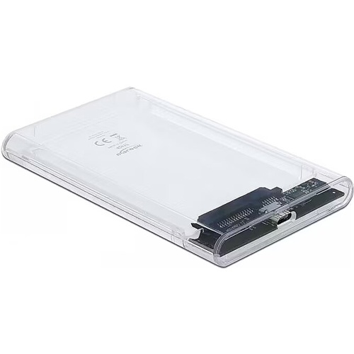 Ohišje za disk Delock 2,5" SATA HDD/SSD USB 3.2 Gen 2 10 Gbps prozorno plastika UASP