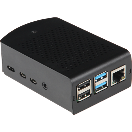Ohišje za diske Joy-IT Raspberry Pi 4 B aluminijasto črno VESA nosilec