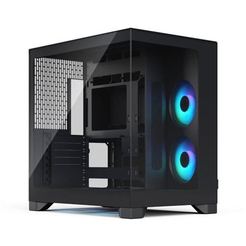Ohišje za računalnik Fractal Design Pop 2 Vision črno, panoramsko steklo, midi-stolp, E-ATX podpora, 4x ventilatorji, USB-C