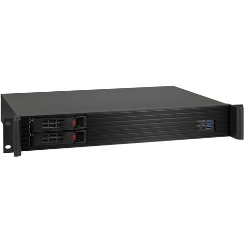 Ohišje za računalnik Inter-Tech 1.5U-1528L Mini-ITX, jeklo 1,0–1,2 mm, 2x 3,5" hot-swap, 2x USB 2.0, globina 280 mm
