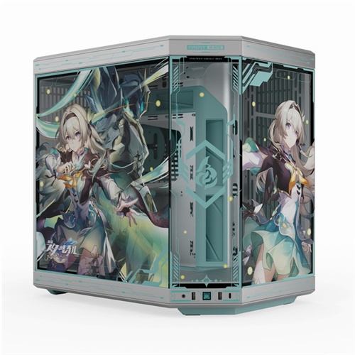 Ohišje za računalnike Hyte Y70 Firefly Edition midi-tower, E-ATX, kaljeno steklo, USB-C, možnost vodnega hlajenja