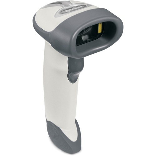 Optični čitalec Zebra LS2208 bel laserski do 100 vzorcev/s, RS-232/USB, IP30, komplet s kablom in stojalom