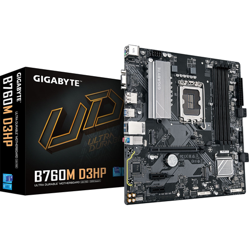 Osnovna plošča Gigabyte B760M D3HP, črna/siva