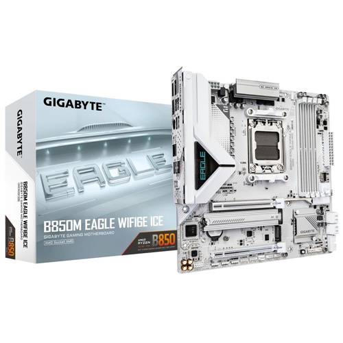 Osnovna plošča Gigabyte B850M EAGLE WF6E ICE AM5, črna