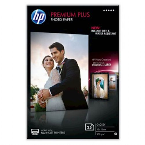 PAPIR HP PREMIUM PLUS GLOSSY PHOTO 10 X 15 cm, 25 LISTOV, 300g/m2 CR677A