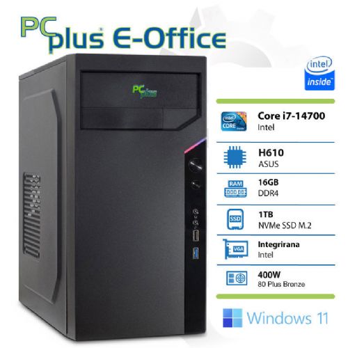 Računalnik PCplus e-Office, i7-14700, 16 GB, 1 TB NVMe SSD, Windows 11 Pro