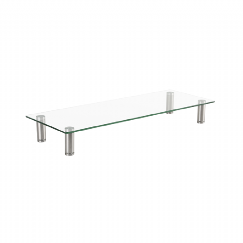 Podstavek za monitor Gembird MS-TABLE-GM-01, 58 cm širina, kaljeno steklo, nastavljiva višina, nosilnost 20 kg