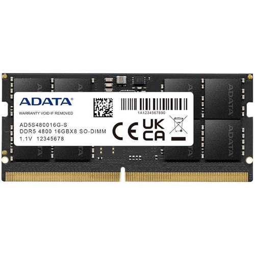 RAM Adata SO-DIMM 16 GB DDR5-4800, AD5S480016G-S, črna