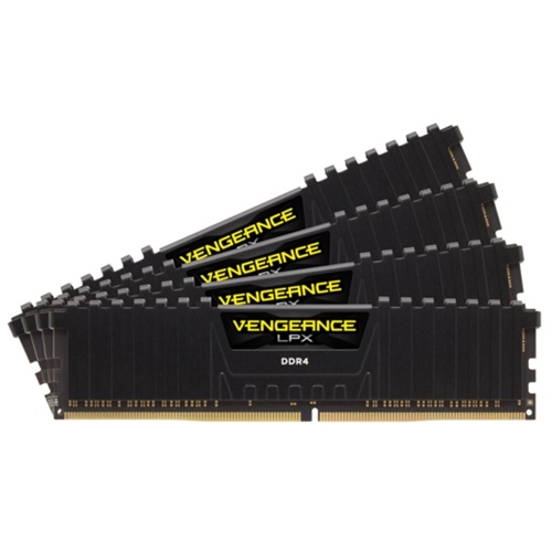 RAM Corsair DIMM 64 GB DDR4-3200 (4x16 GB), CMK64GX4M4E3200C16, črna