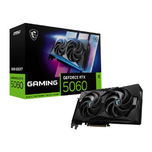 Grafična kartica MSI GeForce RTX 5060 GAMING OC 8GB GDDR7, 3840 CUDA jeder, PCI Express 5.0, aktivno hlajenje
