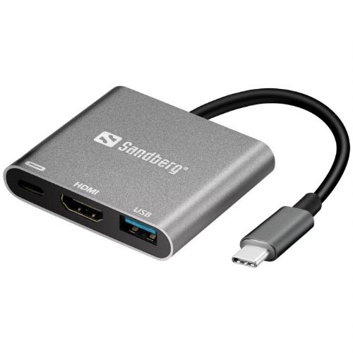 Mini priklopna postaja Sandberg 136-00, USB-C, HDMI + USB
