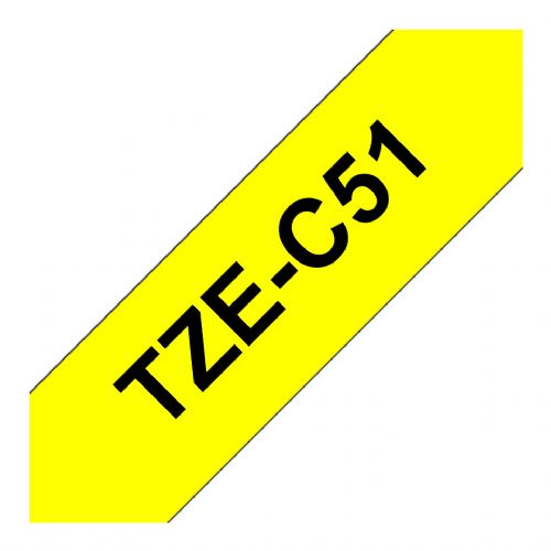 Kaseta z rumenim/črnim trakom Brother 24 mm signal