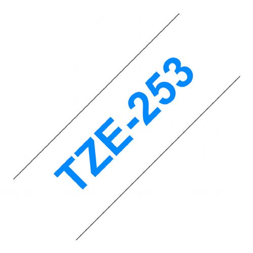 Kaseta z belim/modrim trakom za etikete Brother 24 mm TZE253