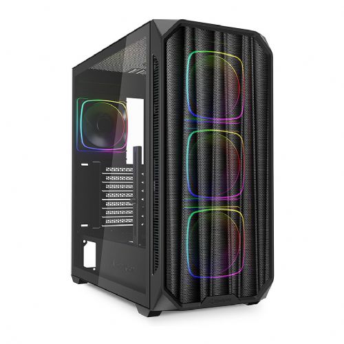 Ohišje za računalnik Sharkoon AK5M RGB ATX 1x kovinsko črna