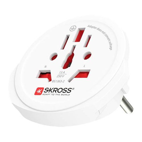 Potovalni adapter Skross 1.500211C-E, World to Europe Schuko, 16 A, 100–250 V