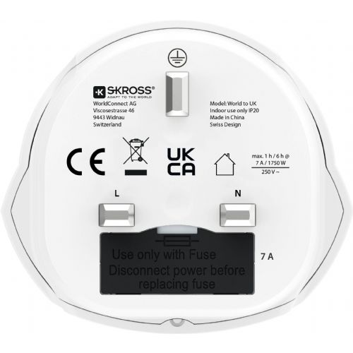 Potovalni adapter Skross 1.500225C-E, univerzalna uporaba, kompakten dizajn, varnostni mehanizem