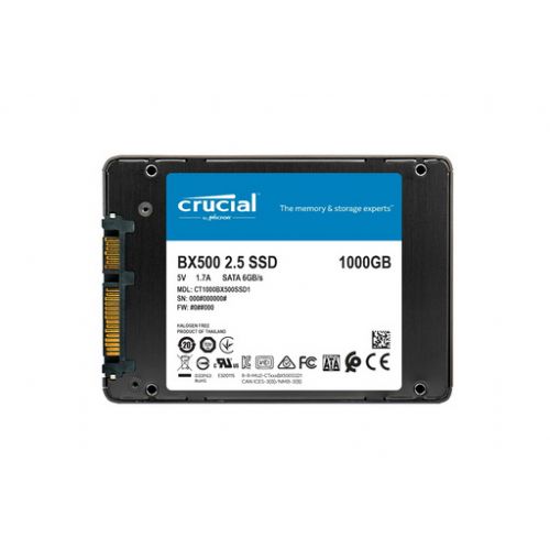 SSD 1TB 2.5" SATA3 3D TLC, 7mm, CRUCIAL BX500 (CT1000BX500SSD1)
