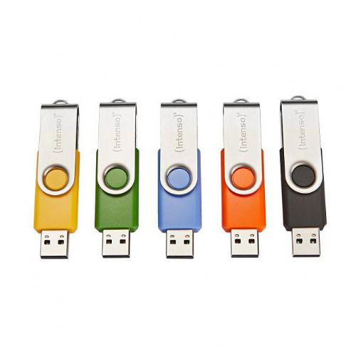 USB ključek STICK 10 kosov, vrtljiv, Intenso Basic Line tipa A, 8 GB, do 28 MB/s, USB 2.0