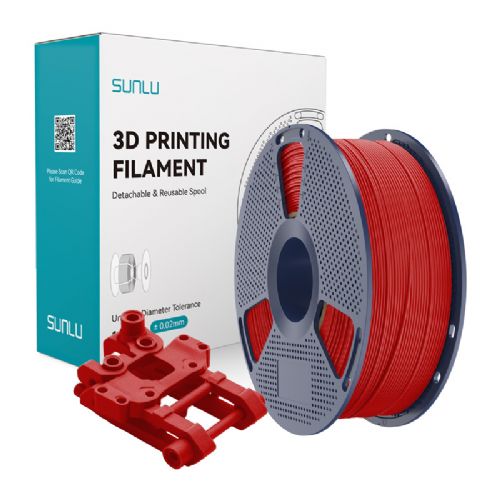 Filament za 3D tiskanje Sunlu ABS R rdeč, visoka trdnost, odpornost na udarce, enostavna obdelava, za zaprte tiskalnike