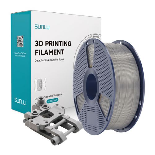 Filament za 3D tiskanje Sunlu ABS S srebrna, visoka mehanska trdnost, odpornost proti udarcem, enostavna obdelava, za zaprte tiskalnike, vsestranska uporaba