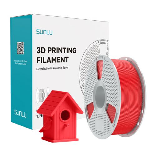 Filament za 3D tiskanje Sunlu ASA rdeč, UV odporen, visoka trdnost, za zunanjo uporabo, premer 1,75 mm