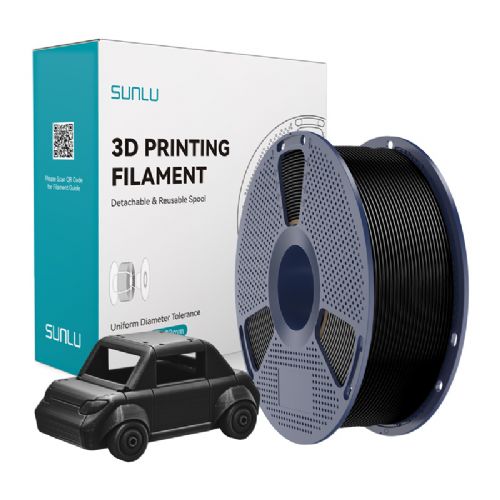 Filament za 3D tiskanje Sunlu PETG B črn, visoka vzdržljivost, odlična medplastna adhezija, odpornost na udarce, primeren za zunanjo uporabo, natezna trdnost 53 MPa