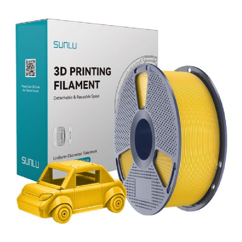 Filament za 3D tiskanje Sunlu PETG VY svetlo rumen, visoka vzdržljivost, odlična medplastna adhezija, odpornost na udarce, primeren za notranjo in zunanjo uporabo
