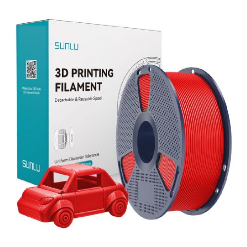 Filament za 3D tiskanje Sunlu PETG Rdeč 1,75 mm, visoka vzdržljivost, odlična medplastna adhezija, odpornost na udarce, primeren za notranjo in zunanjo uporabo
