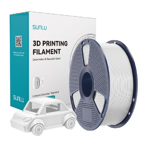 Filament za 3D tiskanje Sunlu PETG Ž bela, visoka vzdržljivost, odlična medplastna adhezija, odpornost na udarce, primeren za zunanjo in notranjo uporabo