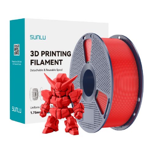 Filament za 3D tiskanje Sunlu PLA+ 2.0 rdeč, premer 1,75 mm, visoka trdnost, hitrost tiskanja do 300 mm/s, izboljšana vzdržljivost, natančnost ±0,02 mm