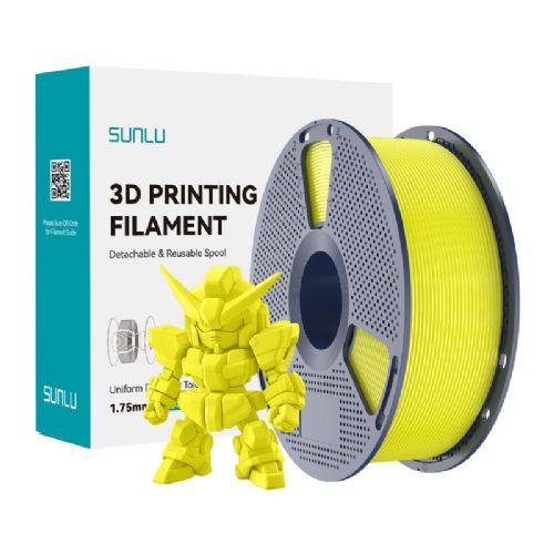 Filament za 3D tiskanje Sunlu PLA+ 2.0 Y rumen, 1,75 mm, visoka trpežnost, hitro tiskanje do 300 mm/s, natančna toleranca ±0,02 mm