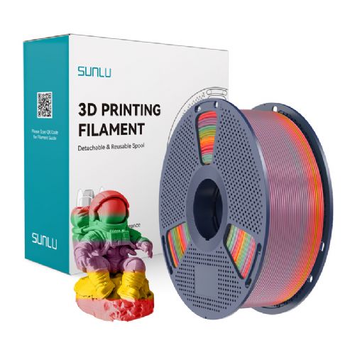 3D filament Sunlu PLA R 01, 1,75 mm, 1 kg, PLA Rainbow, mavrične večbarvne izvedbe