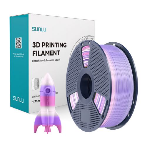 Filament za 3D tiskanje Sunlu PLA R 03 mavrica, večbarvni gradient, dimenzijska natančnost ±0,02 mm, gladek tisk, široka združljivost