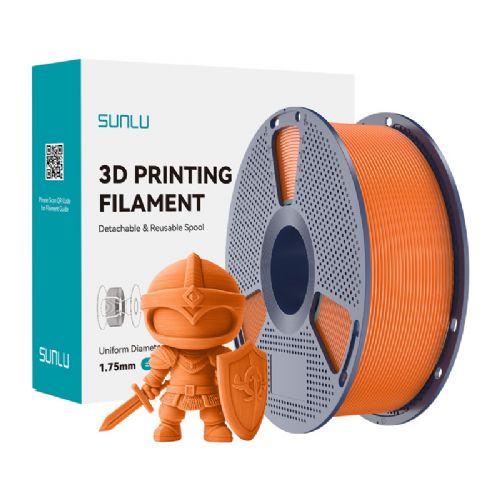 Filament za 3D tiskanje Sunlu PLA+ SO sončno oranžna, 1,75 mm, visoka vzdržljivost, enakomerno navit, natančnost ±0,02 mm, široka združljivost