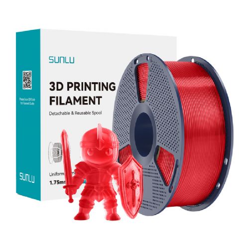 3D filament Sunlu PLA+ TR, 1,75 mm, 1 kg, PLA+, prozorno rdeče barve
