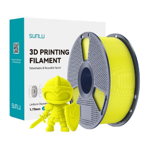 Filament za 3D tiskanje Sunlu PLA+ Y rumen, 1,75 mm, visoka odpornost, natančnost ±0,02 mm, enakomerno navit