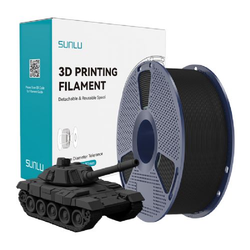 Filament za 3D tiskanje Sunlu PLA+ HS B črna, visokohitrostni, premer 1,75 mm, visoka udarna trdnost, natančnost ±0,02 mm, odlična vzdržljivost