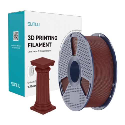 Filament za 3D tiskanje Sunlu PLA HS Marble BR, 1,75 mm, opečnato rdeča, visokohitrostni, realističen videz marmorja, ±0,02 mm natančnost, 1 kg