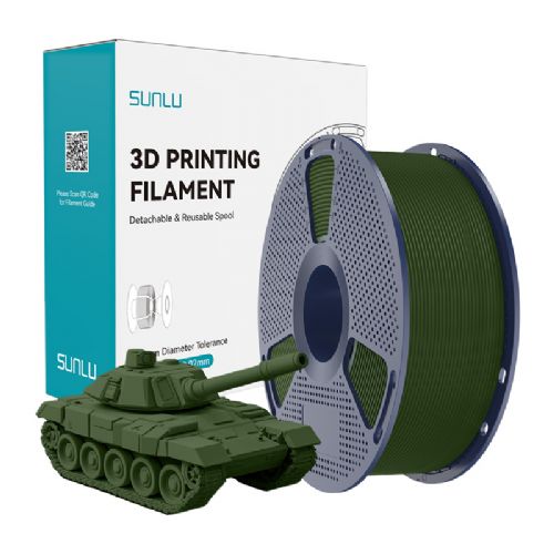 Filament Sunlu PLA+ HS OG, 1,75 mm, 1 kg, visokohitrostno tiskanje, olivne barve