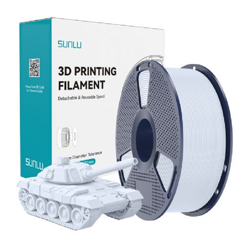 Filament za 3D tiskanje Sunlu PLA+ HS B 1,75 mm bel, visokohitrostni, visoka udarna trdnost, dimenzijska natančnost ±0,02 mm, široka združljivost