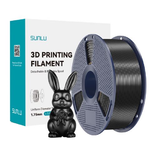3D filament Sunlu PLA+ Silk B, 1,75 mm, 1 kg, svileni PLA+, črne barve