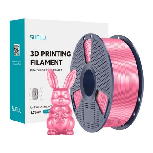 Filament za 3D tiskanje Sunlu PLA+ Silk P 1,75 mm 1 kg roza, svilnat sijaj, visoka natančnost, minimalno krčenje, enostavna uporaba