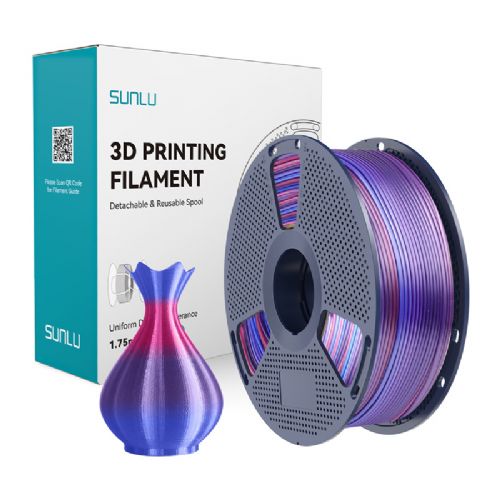 Filament za 3D tiskanje Sunlu PLA+ Svila R 02 mavrica, sijajen zaključek, premer 1,75 mm, visoka natančnost, brez mehurčkov, 1 kg