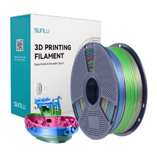Filament Sunlu PLA+ Silk Rainbow 06, 1,75 mm, 1 kg, svileni mavrični učinek, mavrične barve